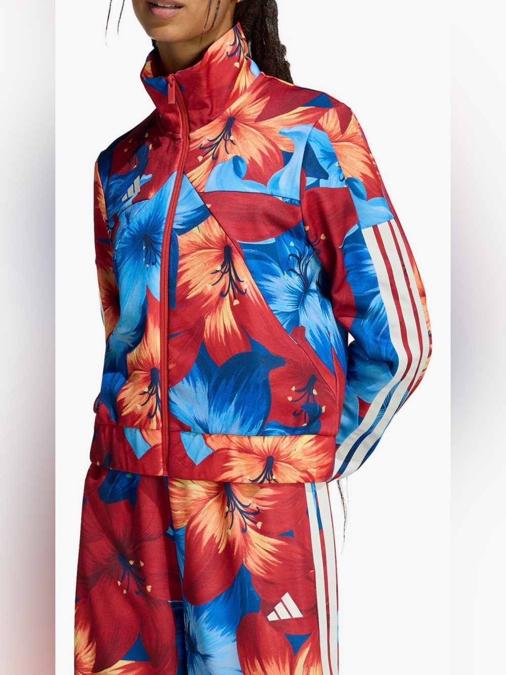 Adidas x Farm Rio Floral Tracksuit Set Size M Red Blue Tropical Boho Festival